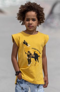 Chlapčenské žlté tričko s vlkom Mash Mnie