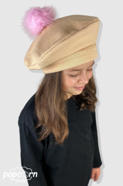 Dievčenská béžová baretka EMA