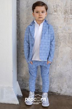 Chlapčenské kockované nohavice blue All for kids
