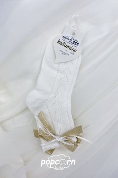 Dievčenské elegantné ponožky s mašľou