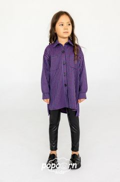 Dievčenská fialová košeľa kohutia stopa All for kids