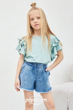 Dievčenské tričko FRILL mint All for kids
