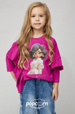 Dievčenské tričko GIRL magenta MałaMi