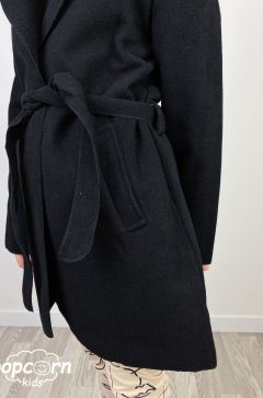 Dievčenský flaušový plášť čierny