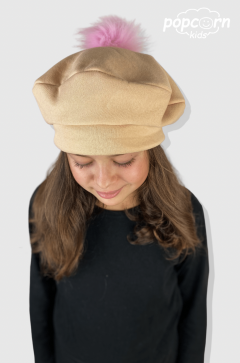 Dievčenská béžová baretka EMA