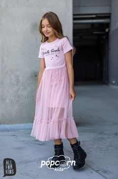 Dievčenské tylové šaty pink All for kids