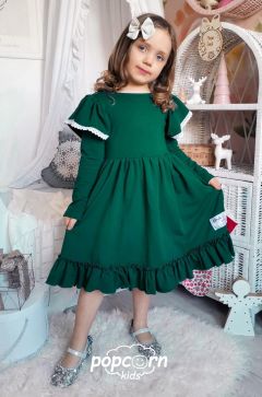 Dievčenské vianočné GREEN šaty EMA
