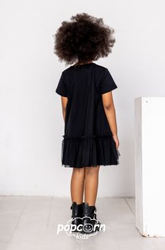 Dievčenské tylové šaty LOVE black All for kids