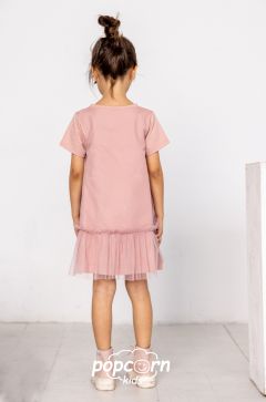 Dievčenské tylové šaty LOVE pink All for kids
