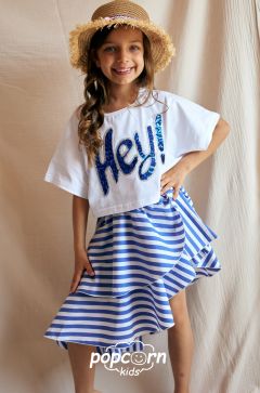 Dievčenská sukňa STRIPES blue MałaMi