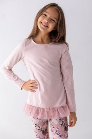 Dievčenské ružové tričko s tylom Lily Grey