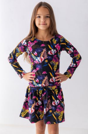 Dievčenské kvetované šaty exotic Lily Grey