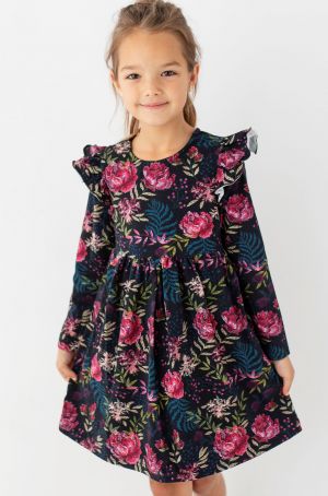 Dievčenské kvetované šaty peonies Lily Grey