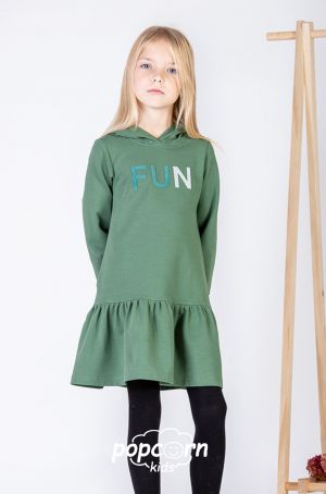 Dievčenské zelené šaty FUN