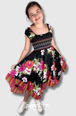 Dievčenské šaty FLOWER black