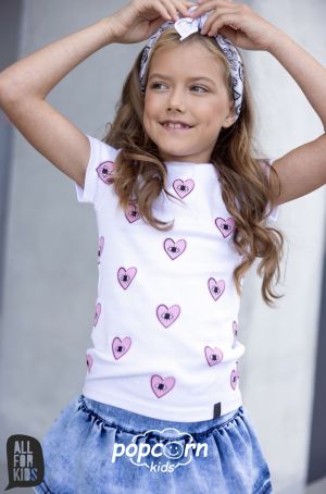 Dievčenské tričko HEARTS white All for kids