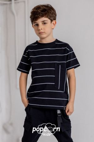 Chlapčenské tričko STRIPES black All for kids