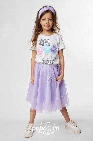 Dievčenská tylová sukňa BOW purple MałaMi