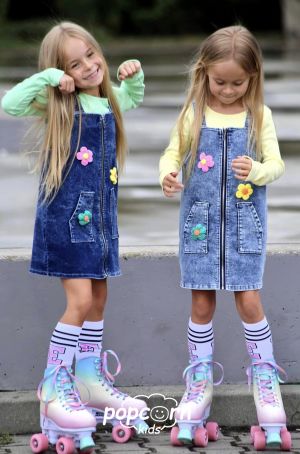 Dievčenské riflové šaty FLOWERS od QBA