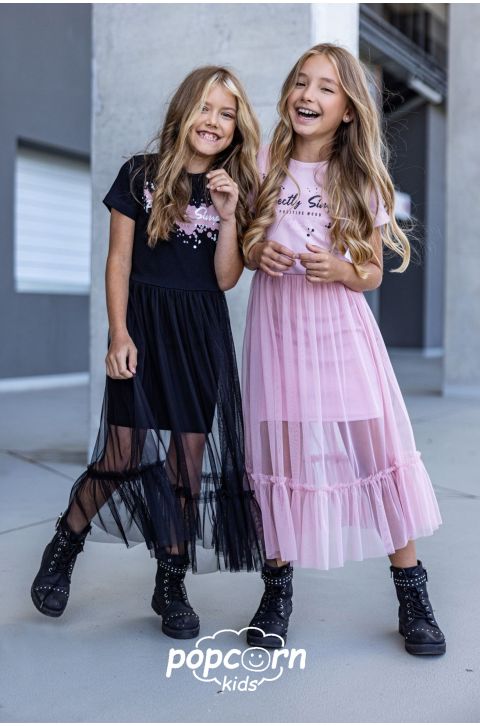 Dievčenské tylové šaty pink All for kids