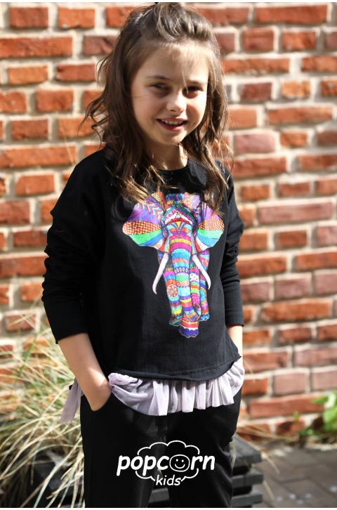 Dievčenské tričko farebný SLON MałaMi
