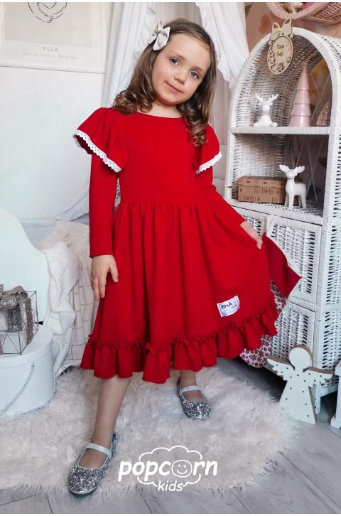 Dievčenské vianočné RED šaty EMA