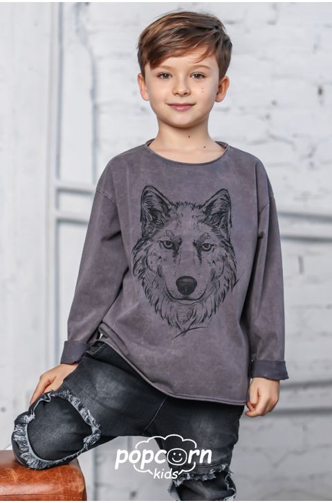 Chlapčenské tričko grey WOLF Mash Mnie