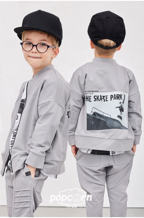 Chlapčenská mikina SKATE grey All for kids