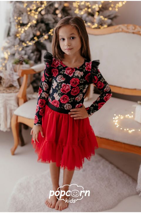 Dievčenská tylová sukňa červená Lily Grey