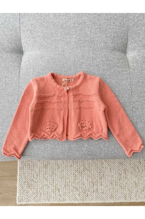 Dievčenský pletený svetrík orange